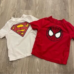 5/$20 Spider-Man and Superman Set of 2 Superhero Shirts - Size 12-18 M